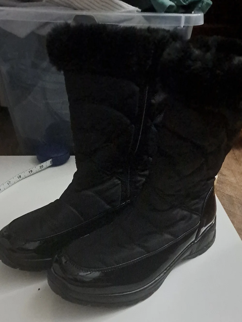 Macy's Black Quilted Faux-Fur Winter Boots
